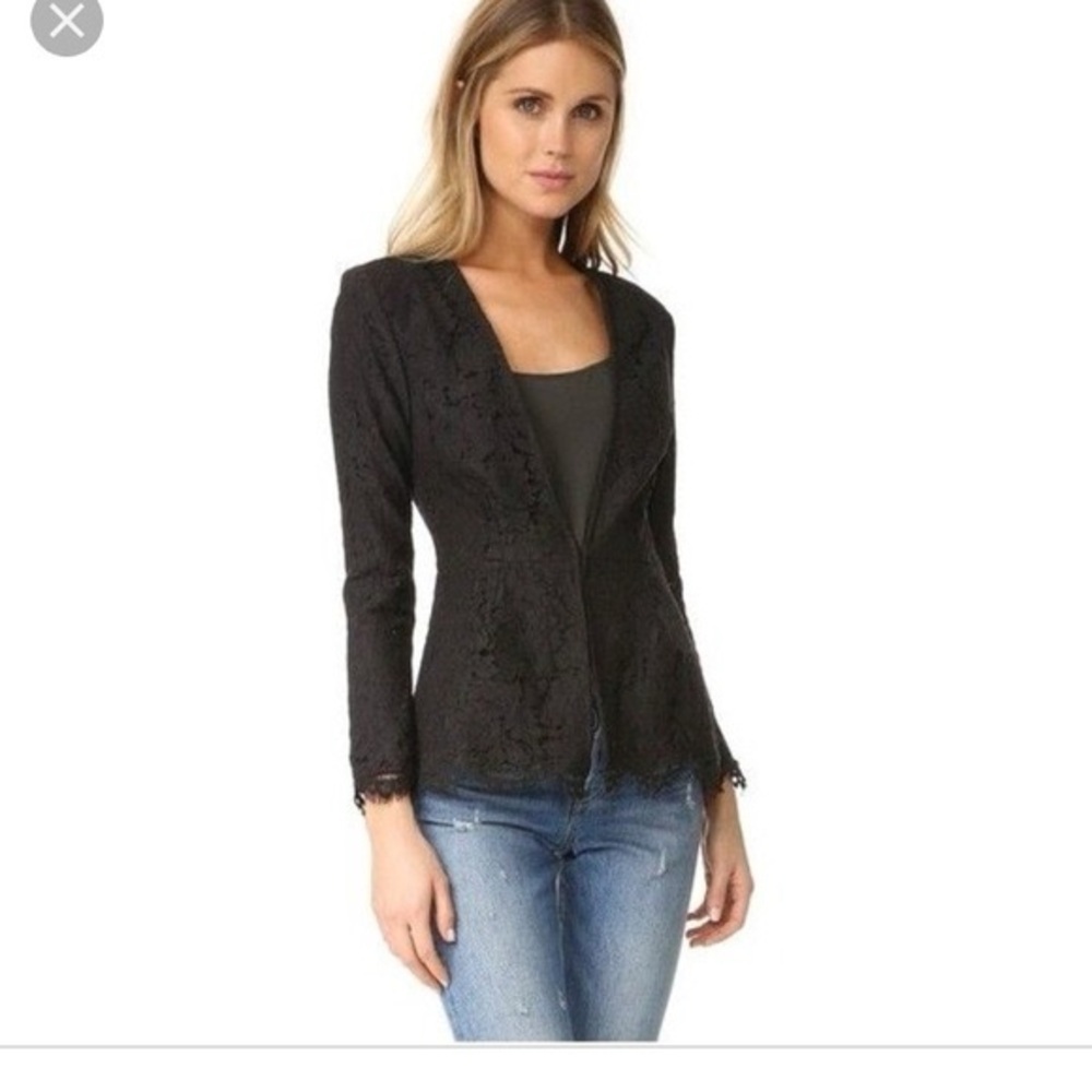 Cupcakes & Cashmere Revolve Black Lace Blazer Size Small Peplum Jacket
